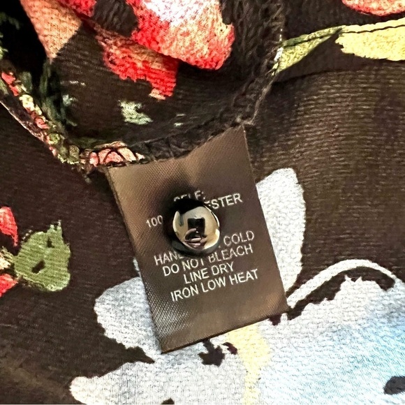 New LULU’S Beloved Blooms Black Floral Print Long Sleeve Midi Dress Size S - Picture 10 of 10